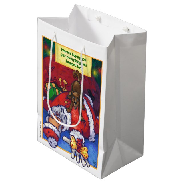 Christmas Wish Painting Medium Gift Bag (Front Angled)