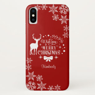 Christmas Wish you a MERRY CHRISTMAS Monogram iPhone X Case
