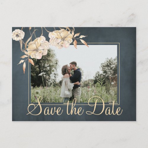 Christmas wishes and save the date wedding chic announcement postcard