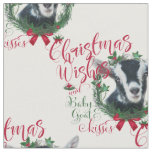 Christmas Wishes Baby Goat Kisses Alpine Goat Fabr Fabric