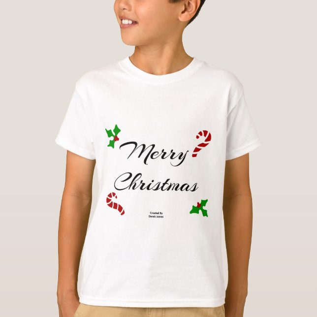 Christmas Wishes Boys White T Shirt (Front)