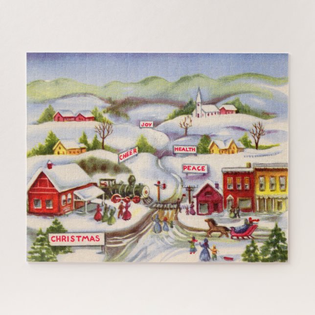 Christmas wishes cheer peace health joy jigsaw puzzle (Horizontal)