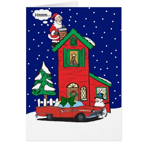 Christmas Wishes Classic Car Card