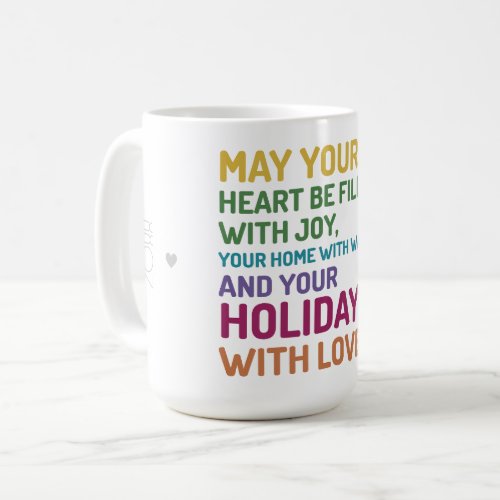 Christmas wishes colorful white simple modern coffee mug