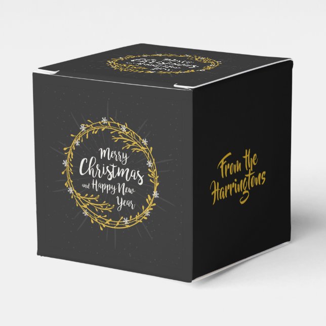 Christmas Wishes custom name favor box (Front Side)