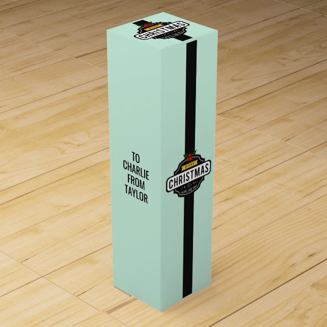 Christmas Wishes custom text wine gift box (Front)