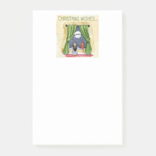 Christmas Wishes Cute Child & Kitty Cat Xmas Post-it Notes