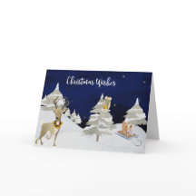 Christmas Wishes Cute Watercolor Animals in Winter