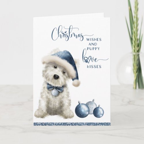 Christmas Wishes Cute Westie Puppy Fun Christmas Card