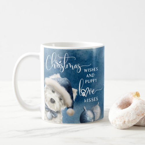 Christmas Wishes Dog Lover Christmas Gift Blue Coffee Mug