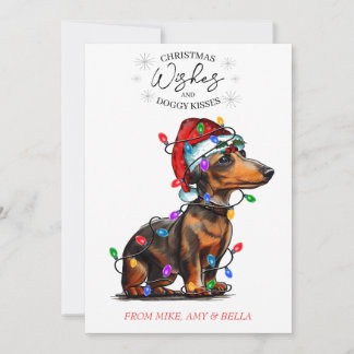 Christmas Wishes Dog Puppy Kisses Cute Pet Custom Holiday Card