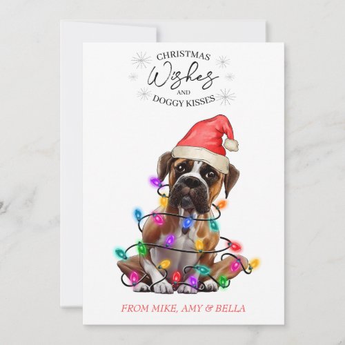 Christmas Wishes Dog Puppy Kisses Cute Pet Custom Holiday Card