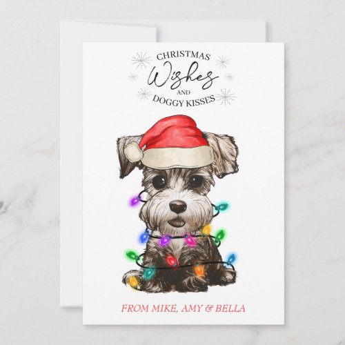 Christmas Wishes Dog Puppy Kisses Cute Pet Custom Holiday Card