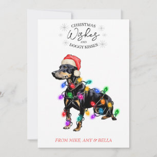 Christmas Wishes Dog Puppy Kisses Cute Pet Custom Holiday Card