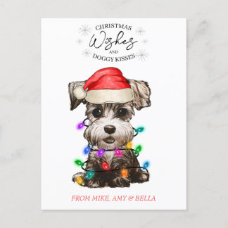 Christmas Wishes Dog Puppy Kisses Cute Pet Custom Postcard