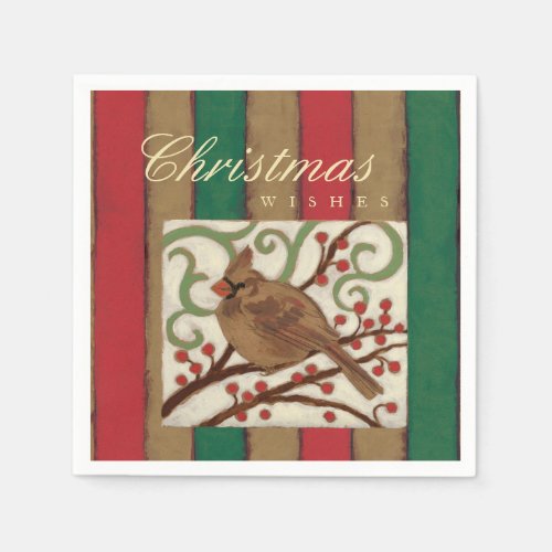 Christmas Wishes Female Cardinal Napkins