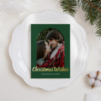 Christmas Wishes Foil Photo Arch Foil Holiday Card