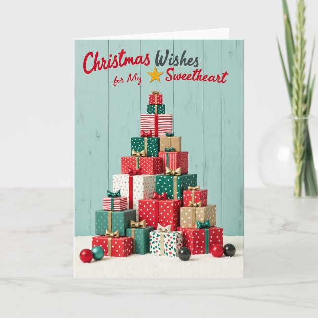 Christmas Wishes For My Sweetheart Card (Front)