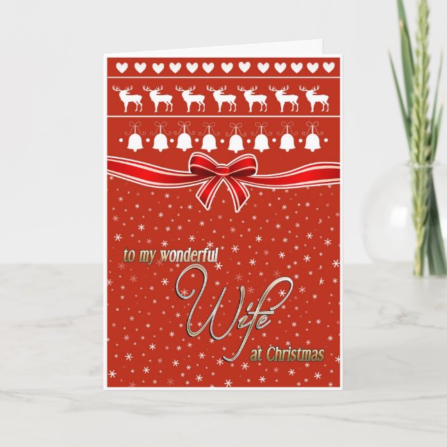 Christmas wishes for my wonderful wife holiday card (Front)