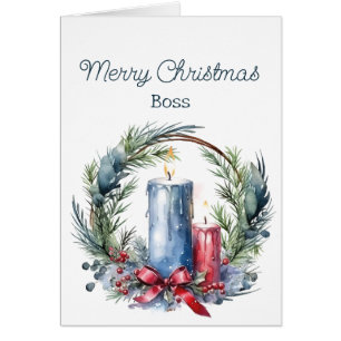Christmas Wishes for Your BOSS Candles Wreath Cards