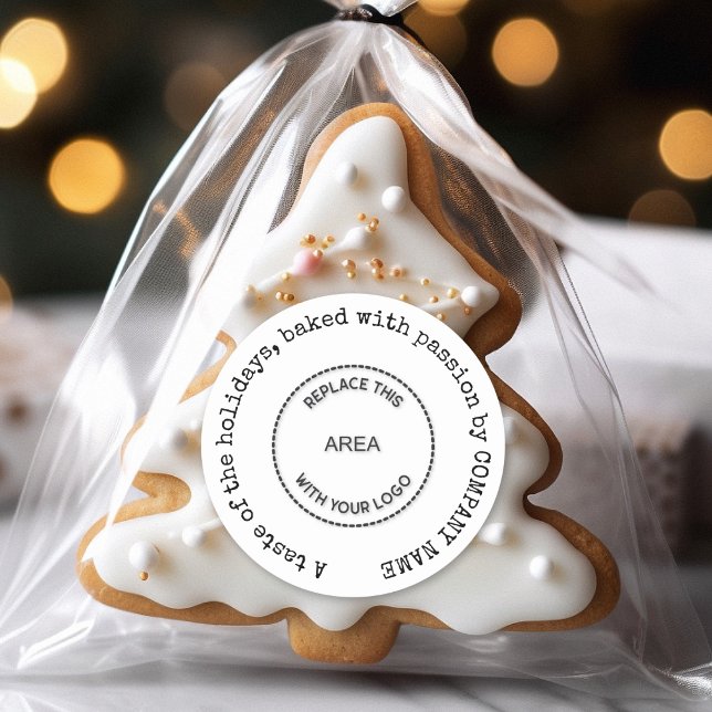 Christmas Wishes from Bakery Name Logo Favor Classic Round Sticker (Creator Uploaded)