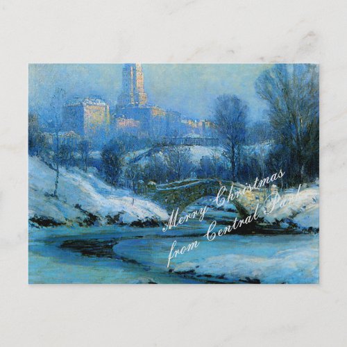 Christmas wishes from Central Park in WInter Holiday Postcard