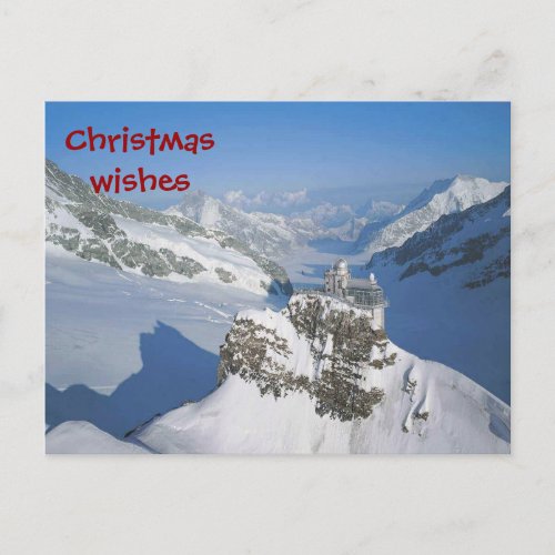 Christmas wishes from the top of Europe Holiday Postcard