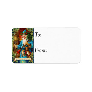 Christmas Wishes From Vintage Santa Gift Tag