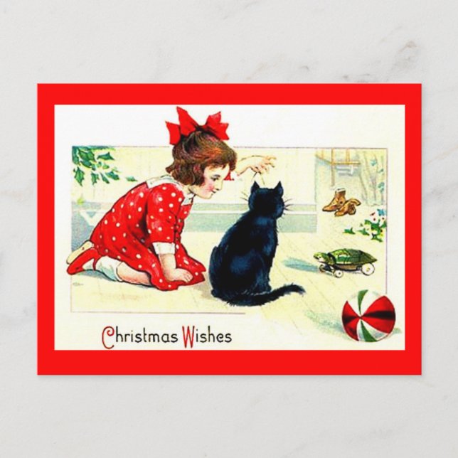 Christmas Wishes Holiday Postcard (Front)