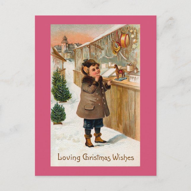 "Christmas Wishes" Holiday Postcard (Front)