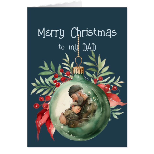 Christmas Wishes & Love for DAD Cards (Front)