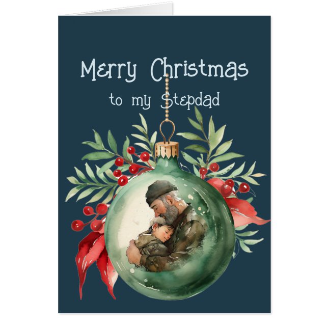 Christmas Wishes & Love for Stepdad Cards (Front)