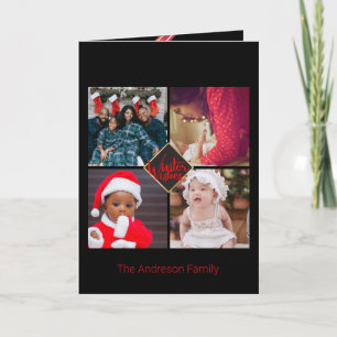 Christmas Wishes Lovely Fun Family Photo Collage Card