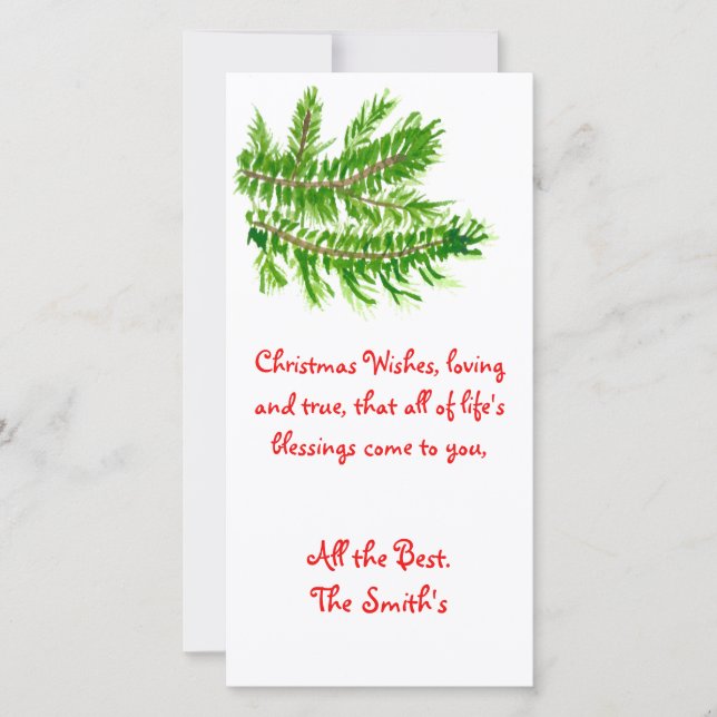 Christmas Wishes Loving and True. Holiday Card (Front)