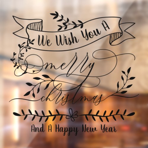 Christmas Wishes New Year Party Window Cling