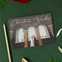Christmas Wishes Newlywed Holiday Photo Card