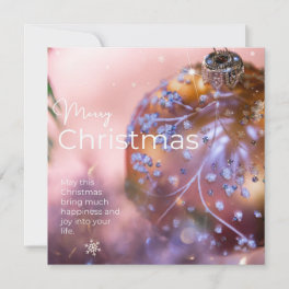 Christmas wishes on a pink ornament background #4 holiday card