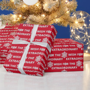 Christmas Wishes on Red Wrapping Paper