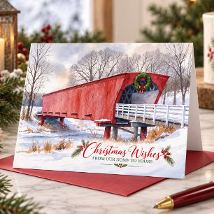 Christmas Wishes Our Home to Yours Covered Bridge Card