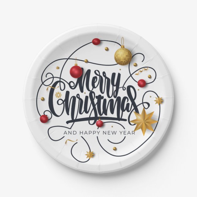 Christmas Wishes Paper Plates (Front)
