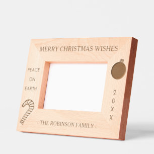 Christmas Wishes Peace Name 6 x 4, 7 x 5 Photo Engraved Frames