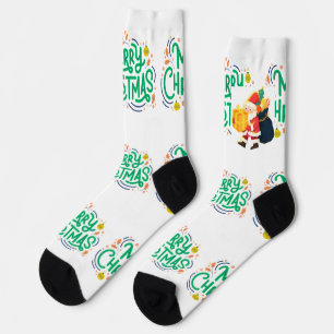 Christmas Wishes Printed Sustainable Premium Crew Socks