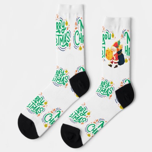 Christmas Wishes Printed Sustainable Premium Crew  Socks