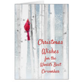 Christmas Wishes Red Cardinal for Co-worker (Front)