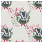 Christmas Wishes sm Baby Goat Kisses Alpine Goat   Fabric