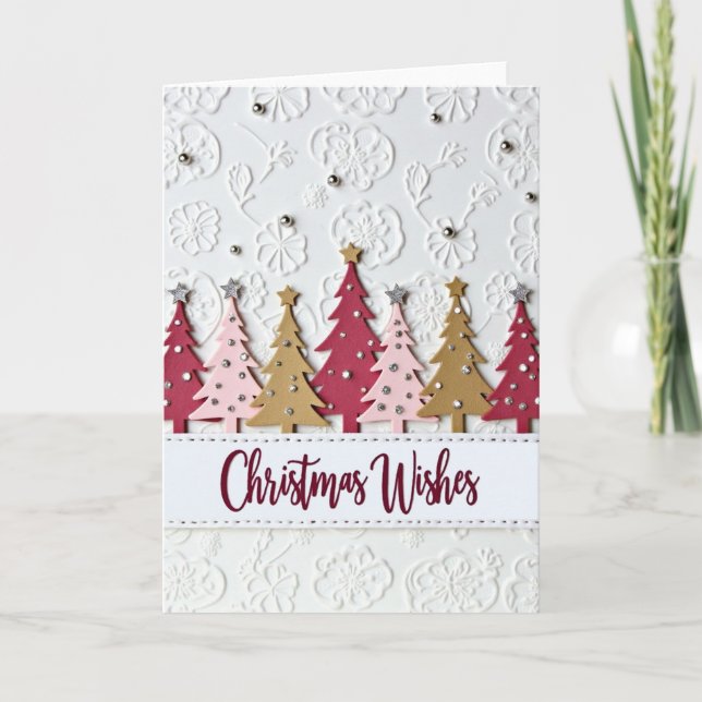 Christmas Wishes Textured Greeting Card (Front)