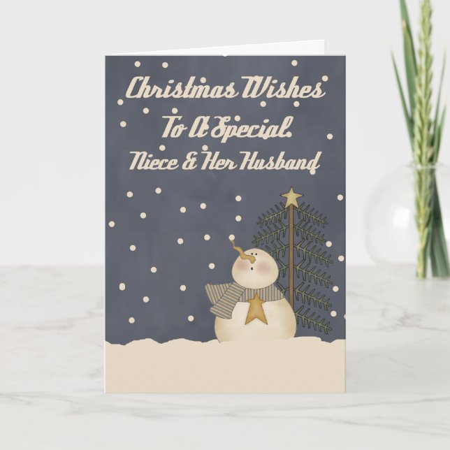 Christmas Wishes To A Special Niece And Husband Holiday Card (Front)