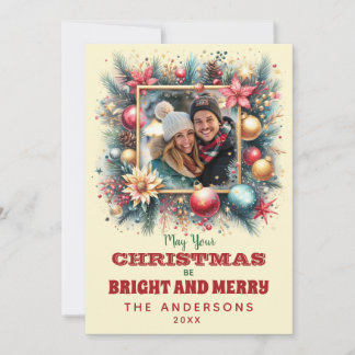 Christmas Wishes with custom photo Holiday Card