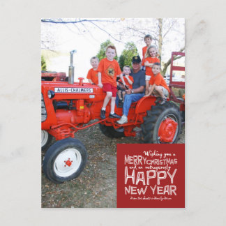 Christmas "Wishing" Family Photo Postcard