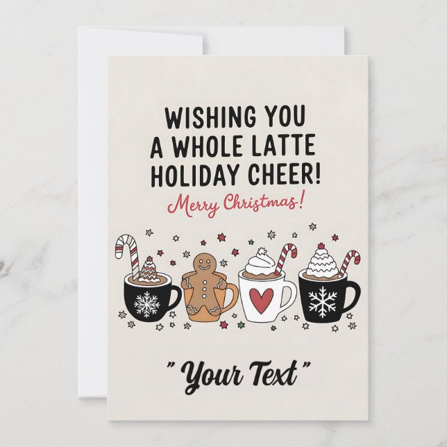 Christmas Wishing You A Whole Latte Coffee Cheer Invitation (Front)